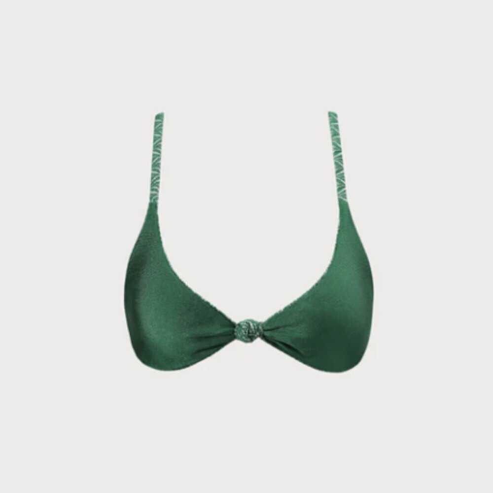 Green Patterned Bikini Top - Picture 5 of 9